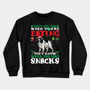 Christmas Dog Eating Snacks Crewneck Sweatshirt